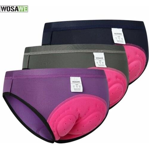 WOSAWE Women Cycling Underwear Triangle Thickened 3D Gel Cushion Pad Road Mountain Bike Underwear Briefs Bicycle Shorts Tights