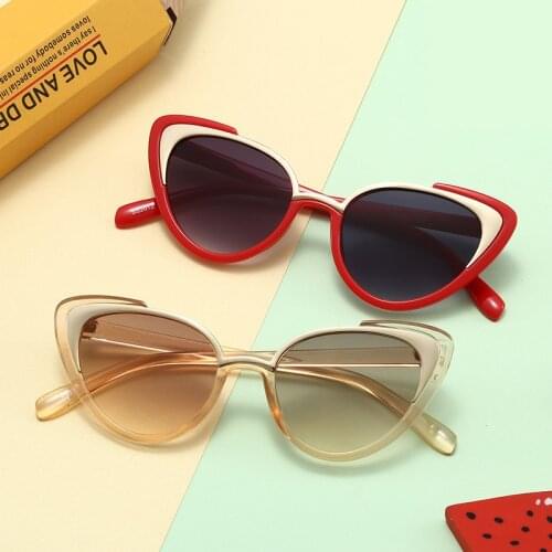 2021 New Cat Eye Kids Boys and Girls Baby Sunglasses Fashion Vintage Children Sun Glasses Classic Metal Cateye Eyewear Uv400
