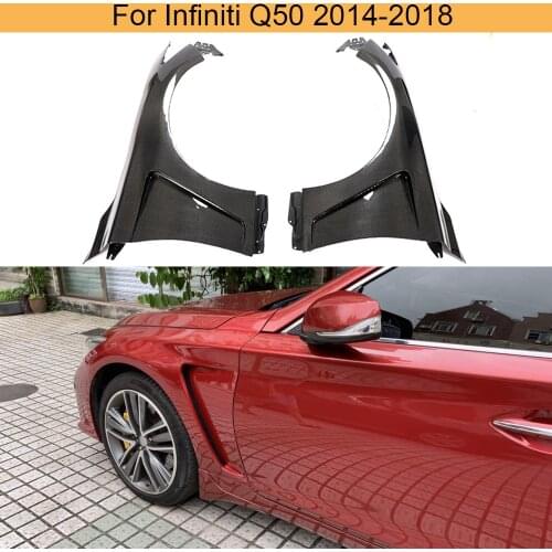 Carbon Fiber Car Exterior Side Fender Vents Trim For Infiniti Q50 Sedan 2014-2018 Car Front Side Fender Vents Trim Cover
