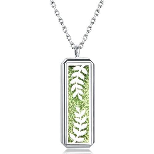 Leaves Aroma Locket Pendant Jewelry Stainless Steel Aromatherapy Perfume Essential Oil Diffuser Charm Locket Necklace New