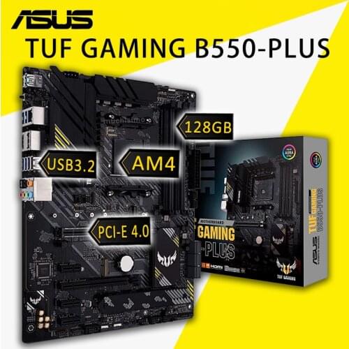 Socket AM4 Asus TUF GAMING B550-PLUS Motherbaord Support 3500X 3600 3rd-Gen AMD Ryzen PCI-E 4.0 CHAI B550 Gaming Placa-Mãe AM4