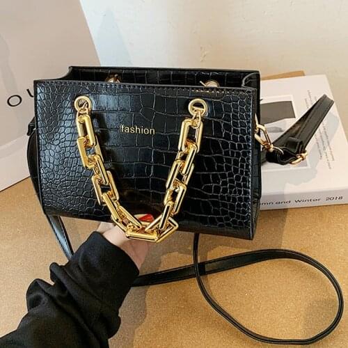 Luxury Gold Chain Handbag Stone Pattern Leather Crossbody Bag Designer Chain Shoulder Bag Messenger Bag Mini Purses Sac A Main