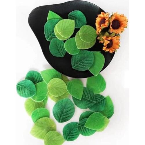 Edible Green Leaves Cupcake Topper Glutinous Rice Paper Water Wedding Party Cake Decoration Bakeware Cake Decor Tools