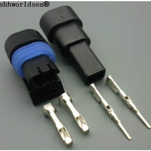Shhworldsea 1/2/5/10/100set 2pin 1.5mm female male auto sensor connector automotive plug for Delphi