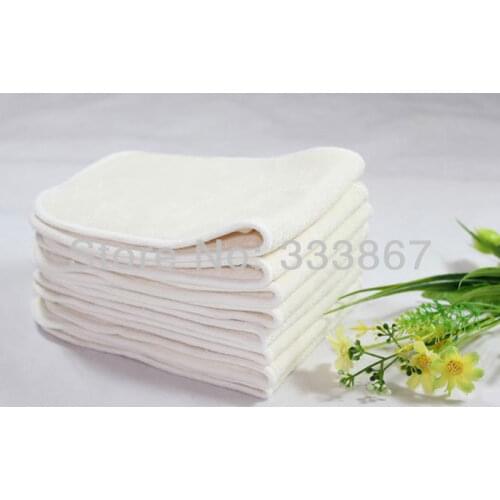 [Sigzagor]5 Bamboo Inserts Washable Reusable High Quality For Baby Cloth Diapers Nappies 4 Layers