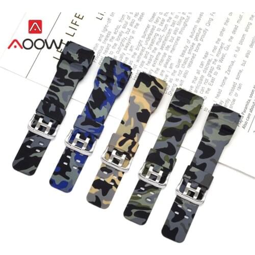 Silicone Camouflage Watchband for Casio G-Shock GG-1000/GWG-100/GSG-100 Rubber Waterproof Men Replacement Band Strap Accessories