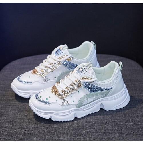 Tenis Feminino Zapatos Mujer 2020 Cool New Women Tennis Shoes High Quality Sequins Flats Sneaker Comfy Non-slip Fitness Gym Shoe
