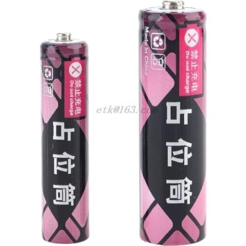 Universal 1Pc No Power 14500 AA AAA 10440 Size Dummy Fake Battery Shell Placeholder Cylinder Conductor for Modification