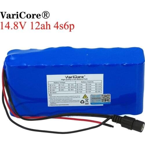 VariCore 14.8V 12Ah 4s6p 18650 li-iom battery pack night fishing lamp heater miners amplifier batteries with BMS