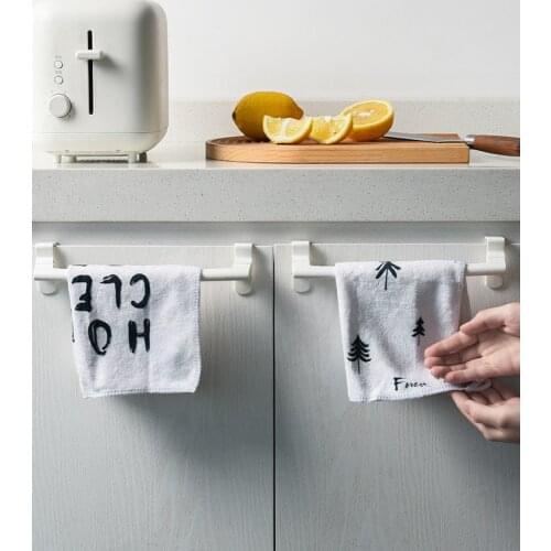 Cabinet Towel Rack Kitchen rag towel hanger household bathroom wall mounted rack perforated towel rod bathroom hook