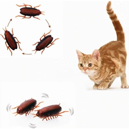 1pcs Funny Electronic Pet Interactive Play Toy For Cats Eletric Running Cockroach Pet Dog Cat Interactive Toy Battery Powered