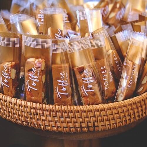 100pcs Toffee Nougat Biscuit Cookie Candy Chocolate Baking Sealed Packaging Bags Party Birthday Christmas Event & Party Decor