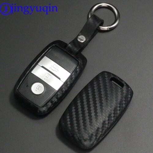10x Carbon Silicone Car Key Case For Kia New Cerato Forte K3 K4 Smart Remote Fob Cover Keychain Holder Protector Bag Accessories