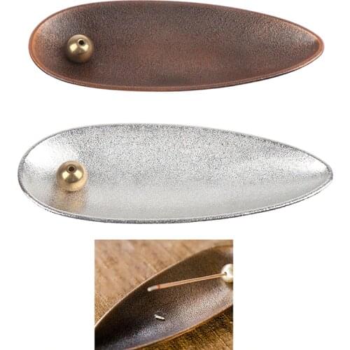 1X Vintage Bronze Stick Cone Incense Holder Burner Plate Ash Catcher Brass Ball