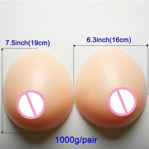 2020 Silicone Breast Forms False Breast 1000g Artificial For Crossdresser Transvestite Fake Boobs Implant Enhancer