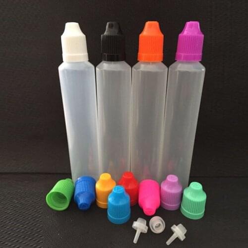 50pcs Pen Shape 60ml PE Empty Bottles e-liquid Dropper bottle plastic dropper E liquid oil bottle with childproof cap 0B
