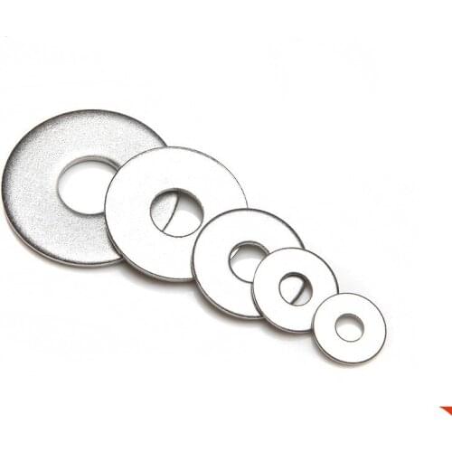 50Pcs M2.5 M3 M3.5 M4 M5 M6 DIN9021 GB96 304/A2-70 Stainless Steel Large Size Flat Washer