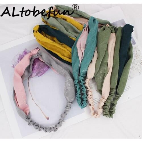 ALTOBEFUN Fashion Women Contrast Color Elastic Headband Hair Holder Girl Bandanas Hair Accessories Lady Yoga Hairbands SS029