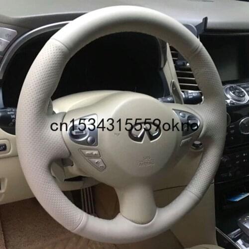For Infiniti Qx50 G25 G37 Q50l FX35 QX60 Hand Sewn Leather Suede Steering Wheel Cover