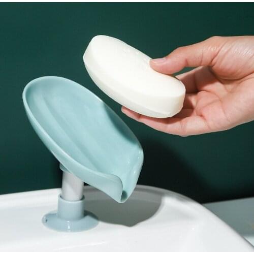 Bathroom Shower Soap Holder Sponge Storage Plate Tray Bathroom Supplies Bathroom Gadge Leaf Shape Soap Box Drain Soap Holder Box