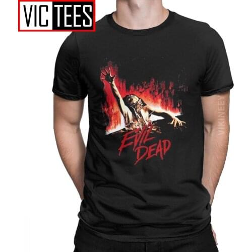 Evil Dead T Shirt Men Cotton Hipster T-Shirt Horror Scary Creepy Costume Halloween Clothes Oversized