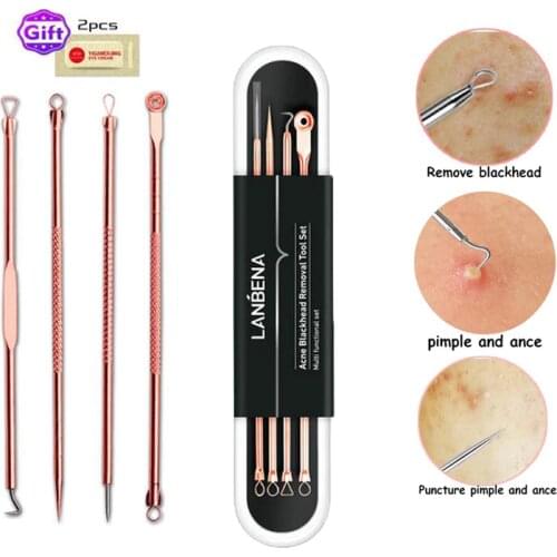 4Pcs/Set Blackhead Acne Removal Needle Pimple Needle Face Skin Care Tool Needles Facial Pore Cleaner Removal Acne Blackhead