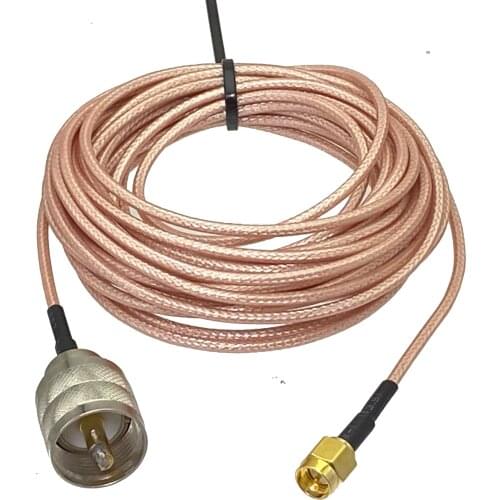 RG316 Cable UHF PL259 Male Plug Straight to SMA Male Plug Connector RF Jumper pigtail 4inch~10M