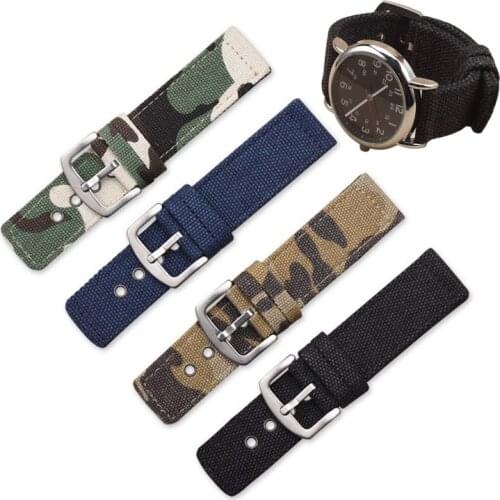Camouflage Nylon Watch Strap 18mm 20mm 22mm 24mm for Samsung Galaxy Sport Watch Band for Amazfit Huami Watch Bracelet Belt