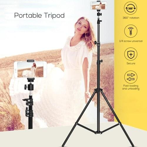Tripod Ring Light Bracket 360 Degree for Youtube Camera DSLR Portable Stick Stand Monopod Cam Box Photo Holder Table Tripod