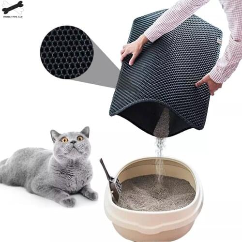 Waterproof Pet Cat Litter Mat Double Layer Cat Litter Trapping Pet Litter Cat Mat Clean Pad Products For Cats Accessories