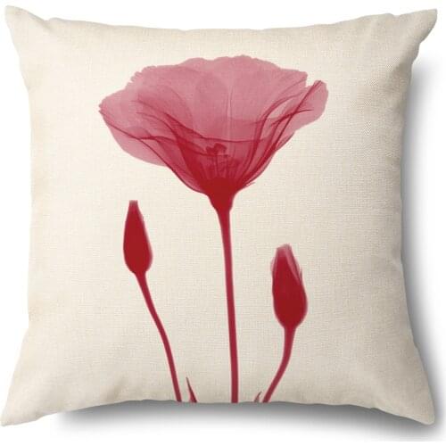 Artinlive Lotus Flower Art Cushion Cover Floral Chinese Classic Ink painting Linen Pillowcase Sofa Home Decor Bedroom Decoration