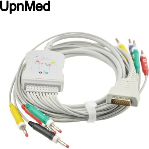 Patient monitor GE-Marquette Compatible 12 lead EKG cable with leadwires,Banana 4.0mm