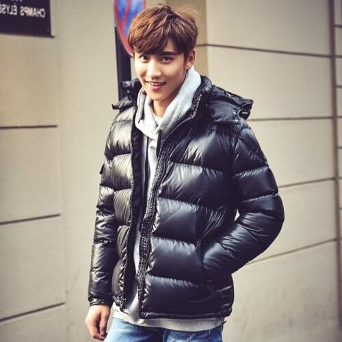 Mens 90% White Duck Down Hooded Winter Jacket for Men Thick Short Puffer Coat Man Parka Casaco Masculino KJ758