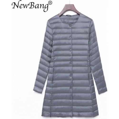 NewBang 4XL Ladies Long Warm Down Coat With Portable Storage Bag Women Ultra Light Down Jacket Womens Overcoats