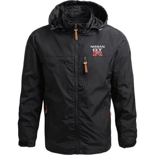 2021 New Nissan GTR Fashion Sport Print Running Jacket Men Clothing Spring Autumn Windbreaker Coat Custom Hooded Harajuku