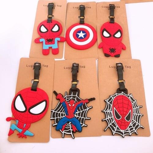 Novelty Cartoon Luggage Tags PVC Baggage Name Tags Cute Anime Suitcase Label Holder Travel Accessories