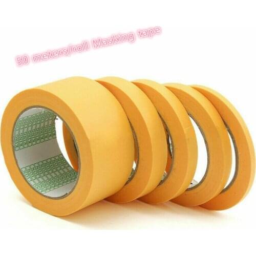 NEW 50M Yellow Masking Tape Car Sticker Adhesive DIY Painting Paper Painter Decor Craft General Purpose Craft Accessories