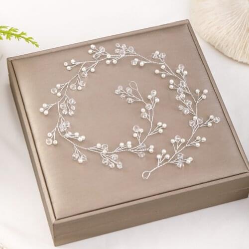 Wedding Headband Pearl Bridal Hair Accessories Headpiece Women Decorative Hair Vine Wedding Hair Jewelry Pearl Hair Ornaments