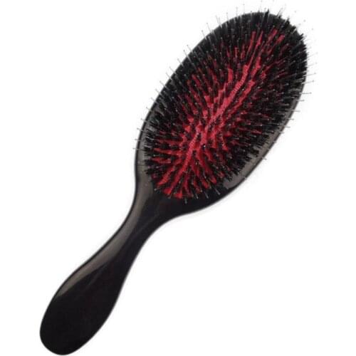 Oval Boar Bristle Nylon Hair Comb Mini Anti-static Head Scalp Massage Comb Hairbrush Salon Hair Brush Styling Tool