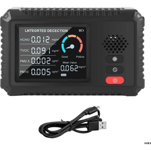 Portable Air Quality Meters Tester Detector Sensor HCHO TVOC PM2.5/PM10 Meter