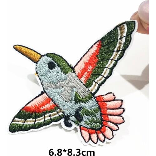 Bird With Flower Iron on Patches for Clothing Embroidery Applique DIY Hat Coat Dress Accessories Clothes Sticker Stripes Badge