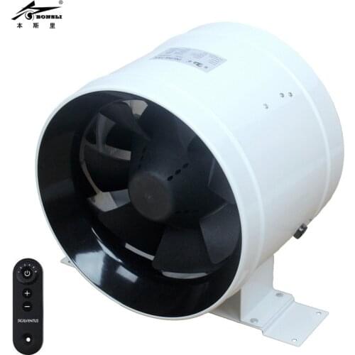 Remote controller 8" Mute bathroom Ventilation Fan Exhaust Air Mixed Flow Inline Ventilators Duct Fan Blower 220v