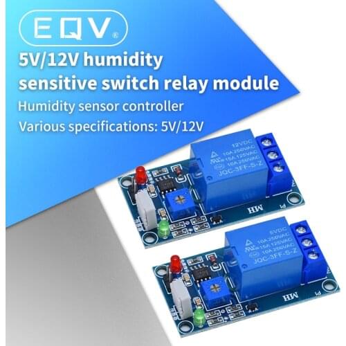 HR202 DC 5V 12V 1 Channal 1CH Humidity Sensor Switch Relay Module Control Board Humidity Sensor Module