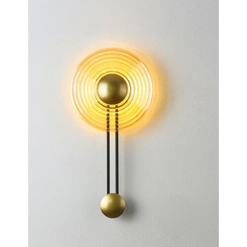 Nordic luxury led wall light living room decoration gold metal fashion modern minimalist glass wall lamp bedroom led lighting