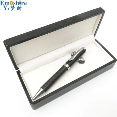 Silver Black Business Present Silver Black Retro Gift Pen Set Wood Pen Box Popular Hot Sale Roller Ball Pens for Men Man P633