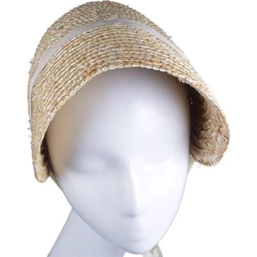 Vintage British Foldable Bonnet Straw Cap Hat Base Women Summer Spring Handmade DIY Lolita Hat Ribbon Sun Fedora Cap Headwear