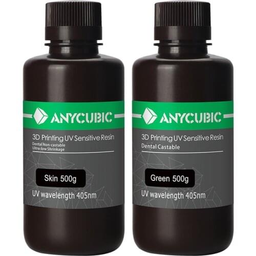 3d Printer Resin Anycubic Green Dental Castable Resin/Skin Dental Non-Castable Resin For 3D Printer 3d Printing Materials