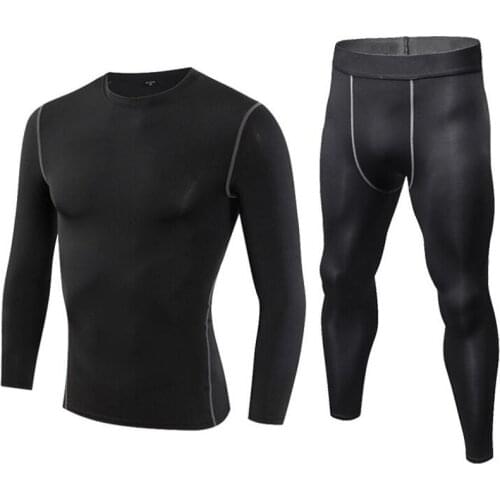 New thermal underwear men underwear sets compression sportswear Sweat fleece quick drying thermo underwear men fitness clothing