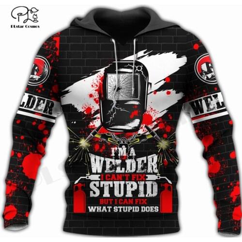 PLstar Cosmos 3DPrint Newest Welder Worker Job Art Unique Men/Women Cozy Hrajuku Casual Streetwear Hoodies/Zip/Sweatshirt A-4