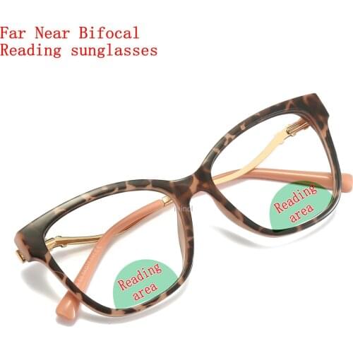 Vintage Transition Photochromic Bifocal Reading Glasses Men Women Adjustable Vision With Multifocal Diopter Sunlgasses NX